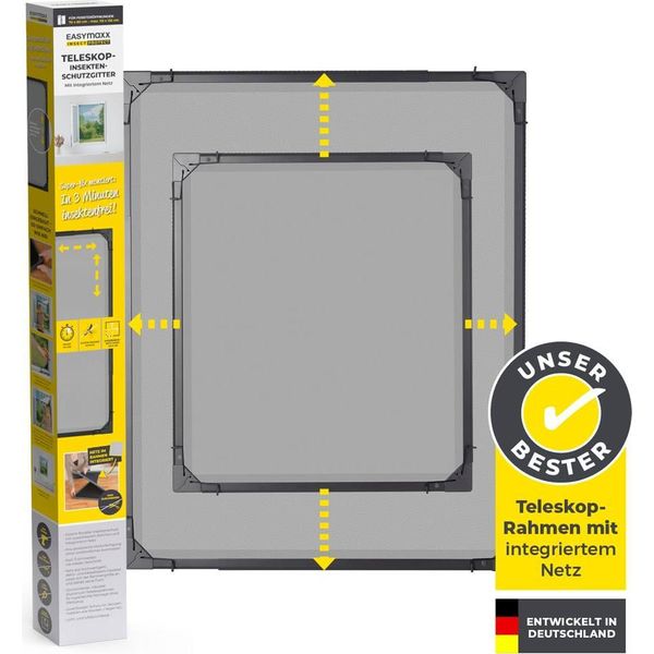 Easymaxx Insect Protect Zanzariera Telescopica Con Rete - Antracite-image