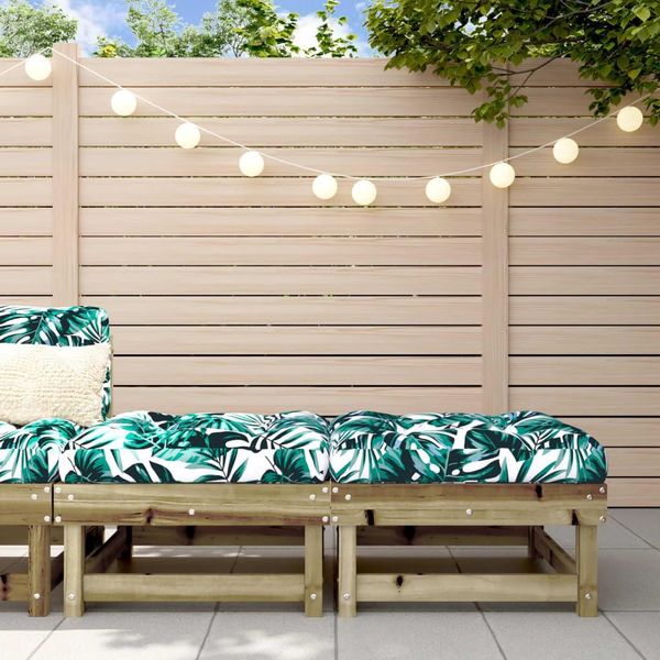 The Living Store Sgabello Da Giardino Con Cuscino 2 Pz. Legno Di Pino Impregnato-image