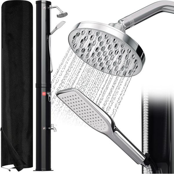 Tolletour Doccia Solare Doccia Esterna Doccia Piscina Doccia Giardino Doccia Pavimento Doccia Tubo 40L (Con Copertura Protettiva, Con Doccetta)-image