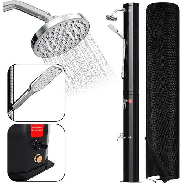 Doccia Solare 40L Con Copertura Protettiva、Con Doccetta Rubinetto Doccia Da Piscina Doccia Da Giardino Doccia Da Campeggio Giardino-image