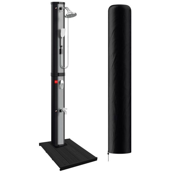 Doccia Solare 60L Con Copertura Protettiva、Con Doccetta、Argento、Con Elemento A Pavimento Rubinetto Per Tempo Libero Doccia Da Piscina Doccia Da Giardino Doccia-image