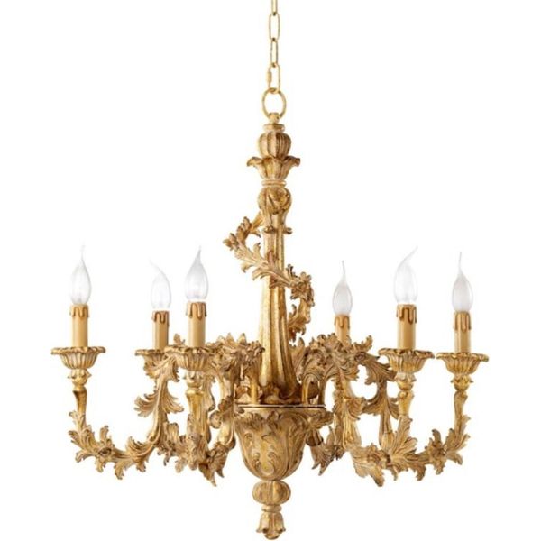 Casa Padrino Lampadario Barocco Colori Naturali Antichi / Oro Antico Ø 69 X H. 72 Cm - Magnifico Lampadario Da Salotto In Stile Barocco - Nobile E Magnifico - Qualità - Italy-image