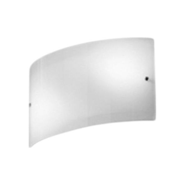 Applique Da Parete Michela Grande 35X10Cm Bianca Lucida 2XE14, Vetro Curvo E Base Cromata, IP20, Max 2X28W, Lampada Da Parete Elegante-image