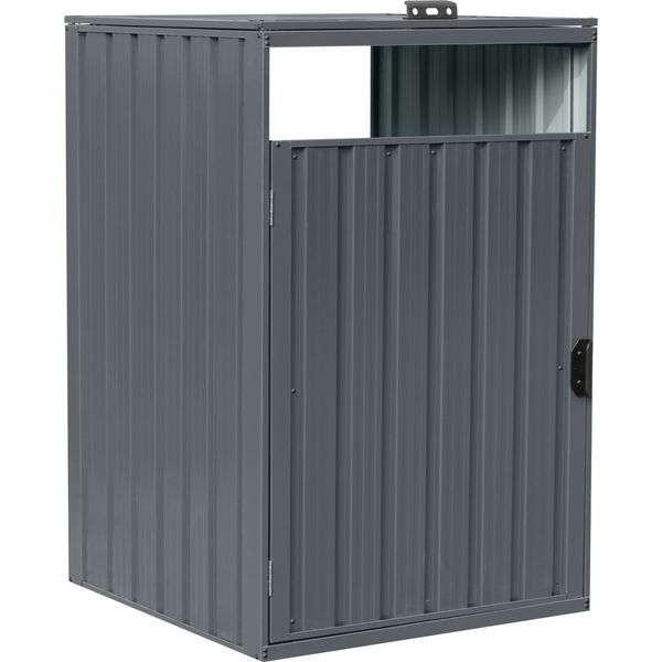 Axi Owen Copribidone Spazzatura In Acciaio Zincato Antracite Resistente Alle Intemperie - Copri Bidone Spazzatura Per 1 Contenitore - Max. 240L Copribidone Spazzatura Esterno Con Ottima Ventilazione-image