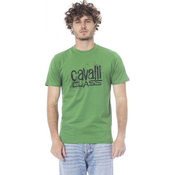 Maglietta Cavalli Class Uomo Verde Logo Scollo Rotondo : Taglia - L Taglia: L-image