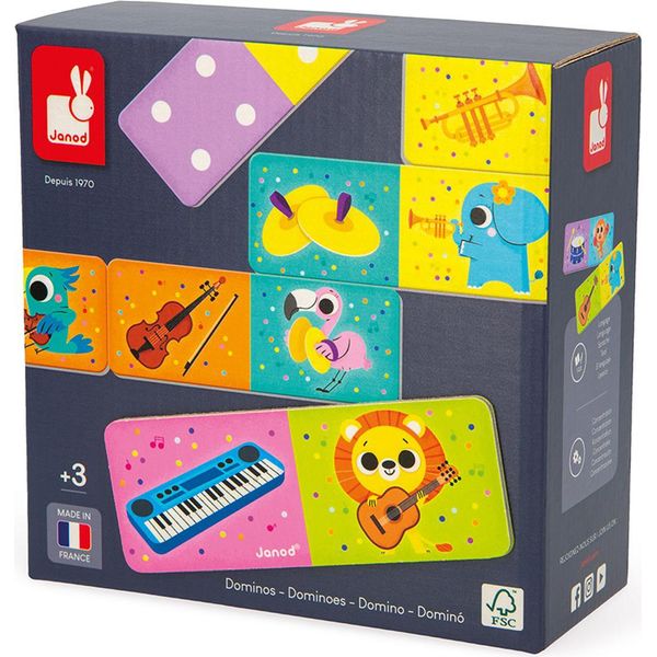 Gioco Janod - Domino Strumenti Musicali Gioco Educativo Per Bambini Cartone Fsc-image