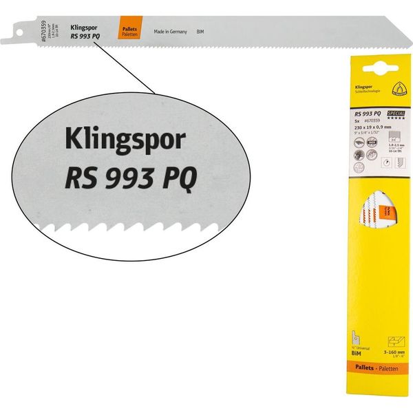 Klingspor Rs 993 Pq Lame Per Sega Circolare, 230X19X0,9 Mm Lunghezza 210Bi Metallo 5 Pz.-image