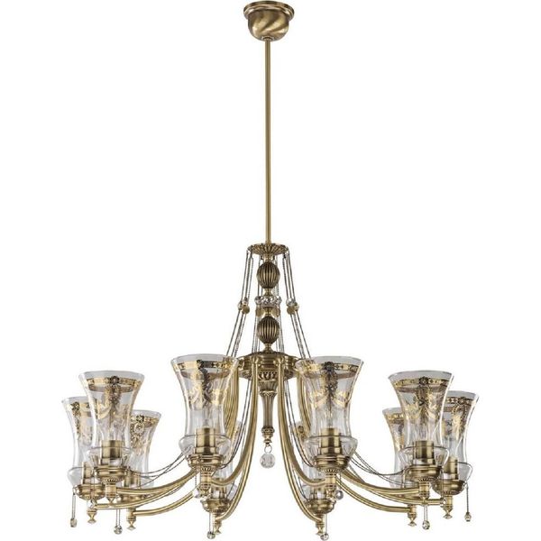 Casa Padrino Lampadario In Cristallo Barocco Ottone Con Patina Ø 80 Cm-image
