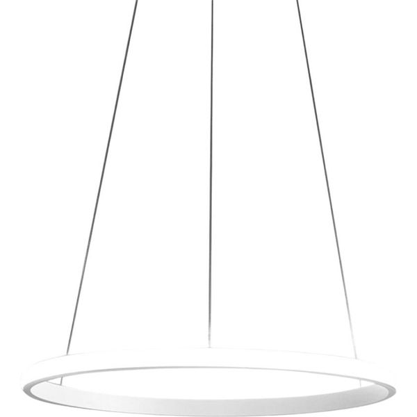 Lampada A Sospensione Iole S1 Led 28W Dimmerabile - Lampadario Con Anello Bianco Satinato Moderno, Luce Calda 3000K, IP20-image