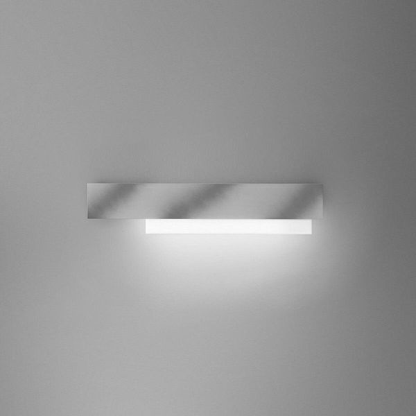 Doha - Applique Led Da Parete Moderna 25W - Alluminio Bianco E Acciaio, Luce Calda 3000K, 2110Lm, Design Lineare, IP20, Per Interni, L.70X15Cm-image