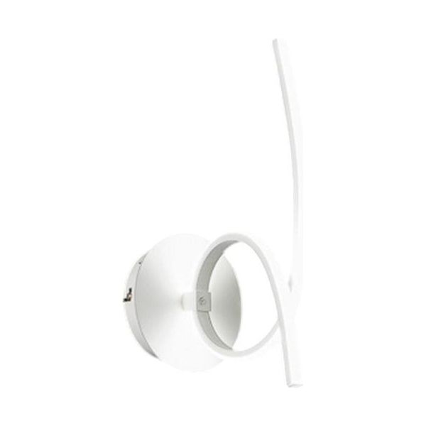 Applique Da Parete Moderna Led Tosca In Alluminio Bianco Satinato 15W 840Lm Luce Calda 4000K, Diffusore Opale, IP20, Design Curvo-image