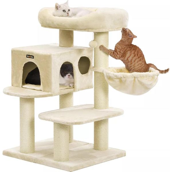 In And Outdoormatch Tiragraffi Vance - Per Gatti - 112 Cm - Beige - Morbida Amaca Da Letto Per Gatti - Gioco Per Gatti - Adatto A Piccoli Gattini-image