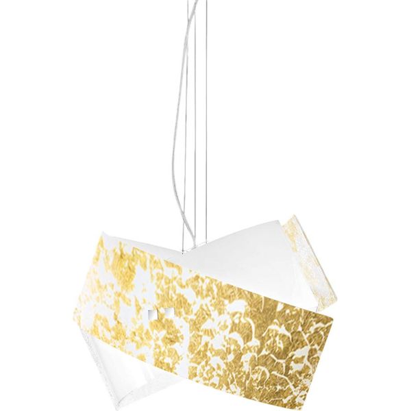 Camilla - Lampada A Sospensione Oro 2XE27 Max 2X70W IP20 - Lampada Da Soffitto Con Design Moderno In Alluminio - Attacco E27-image