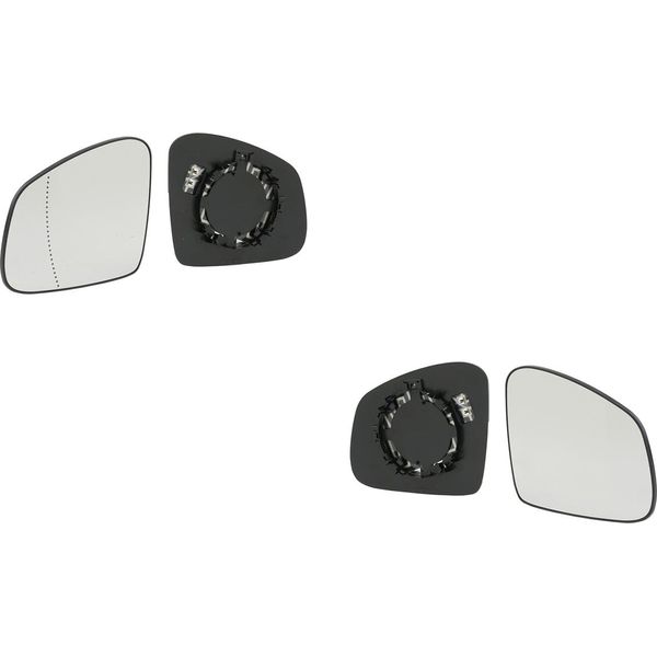 Johns, Set Di Vetri Per Specchietti Retrovisori Destro E Sinistro Adatto A Renault Twingo Iii Bcm 09/14- Con Supporto 963668110R 4538114100 A4538114100-image