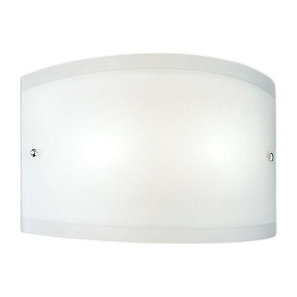 Applique Lecce In Vetro Satinato Bianco 27X12Cm, 1 Luce E27 Max 42W, IP20, Lampada Da Muro E Montatura Metallo Con Dettagli Cromo, Lampadina Esclusa-image