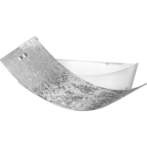 Camilla - Lampada Da Soffitto Argento 3XE14 Max 3X28W IP20 - Applique Da Parete Moderna Con Diffusore In Vetro Argento E Montatura Bianca 43X30Cm-image