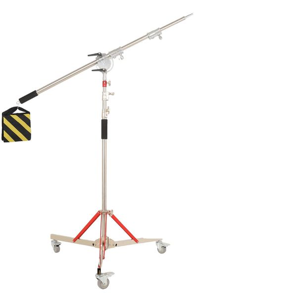 Cavalletto Fotografico A C, Altezza 320 Cm, Struttura In Acciaio Inox, Con Traversa Per Braccio-image