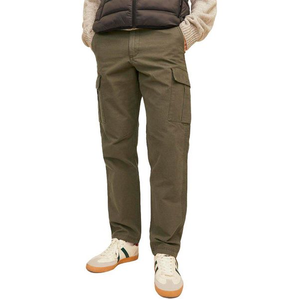 Jack & Jones Pantaloni Cargo Loose Fit Di Kane Barkley, Verde 36L X 32L-image