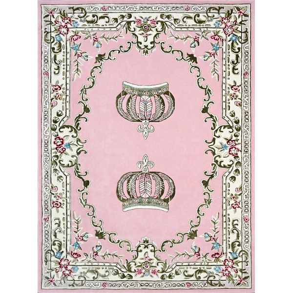 PompööS By Casa Padrino Luxury Baroque Carpet Crown By Harald GlööCkler Pink 200 X 300 Cm-image