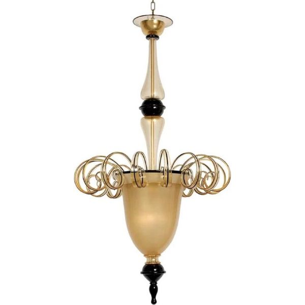 Casa Padrino Lampadario In Cristallo Barocco Oro/Nero Ø 73 X H. 135 Cm - Italy-image