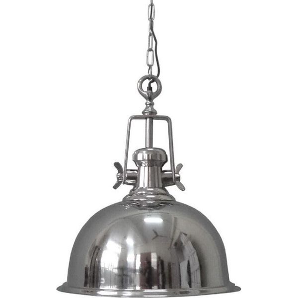 Casa Padrino Lampada A Sospensione In Metallo In Stile Industriale Argento Ø 39 X H. 47 Cm-image