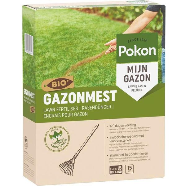 Pokon Pokon Concime Organico Per Prato - 1Kg - Fertilizzante - Adatto Per 15M² - Nutrizione Organica Per 120 Giorni-image