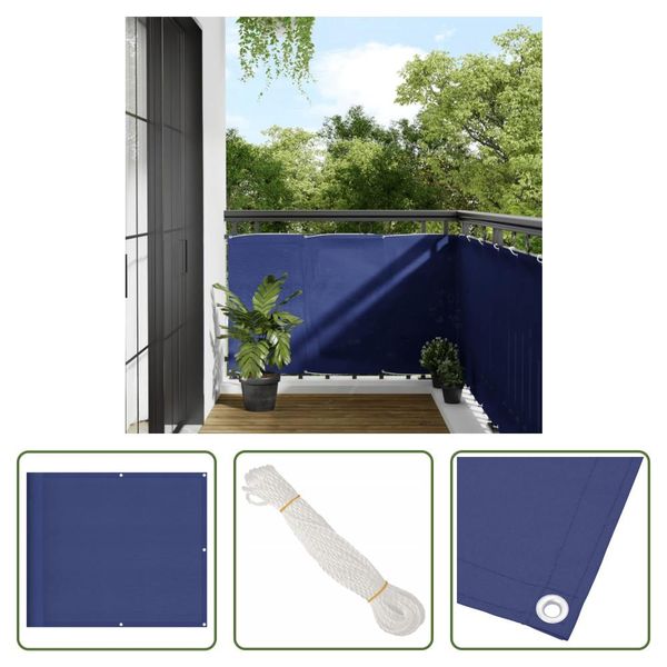 The Living Store Protezione Per Balcone Blu 90X700 Cm 100% Poliestere Oxford-image
