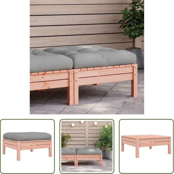 The Living Store Sgabello Da Giardino Con Cuscino In Legno Massiccio Di Abete Douglas-image