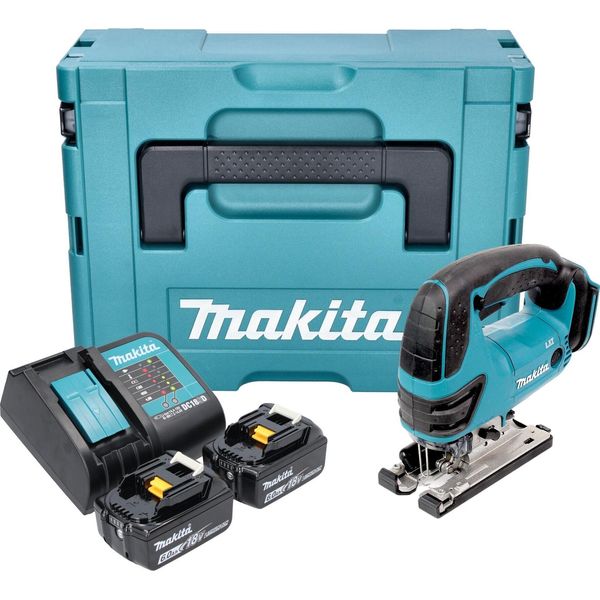 Makita Djv 180 Sgxj Seghetto Alternativo A Batteria 18 V 135 Mm + 2X Batteria 6,0 Ah + Caricabatteria + Makpac-image