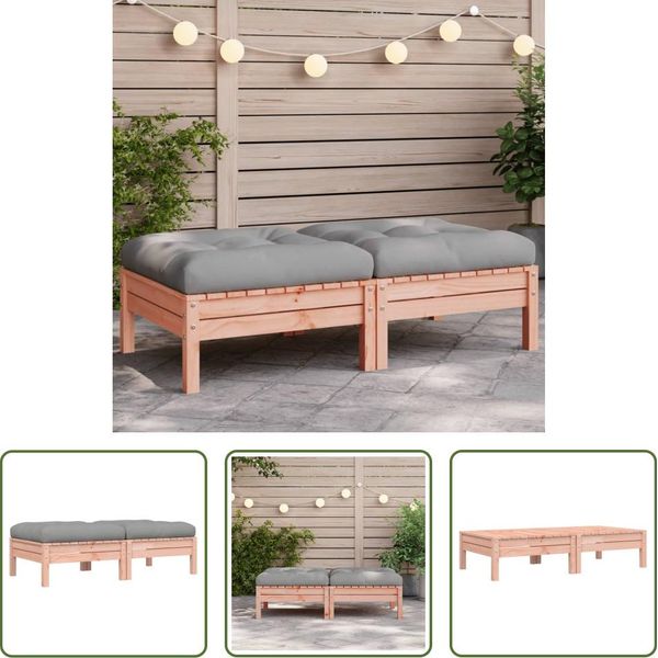 The Living Store Sgabello Da Giardino Con Cuscino 2 Pz. Legno Massiccio Di Abete Douglas-image