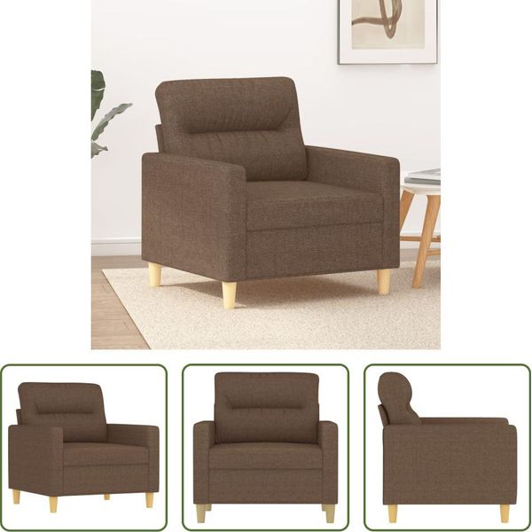 The Living Store Divano Poltrona Marrone 60 Cm Tessuto-image