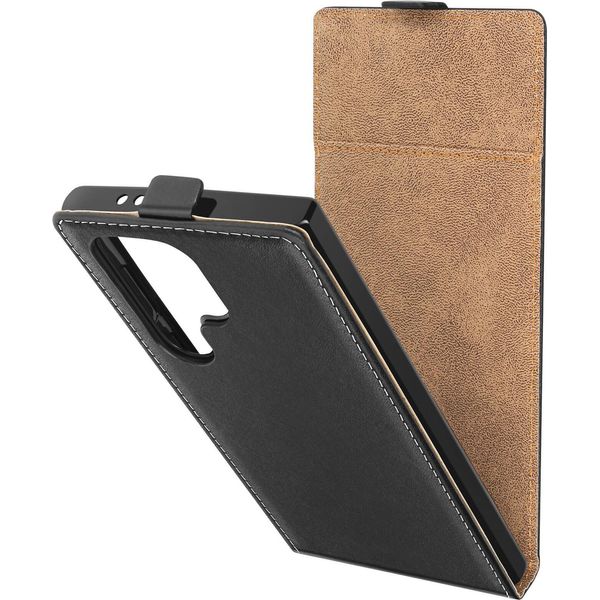 Avizar, Custodia Verticale Flip Per Samsung Galaxy S24 Ultra Con Portacarte, Nero-image