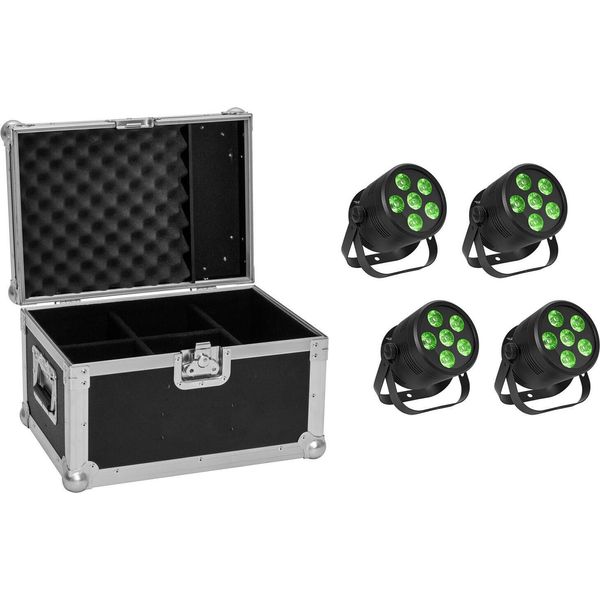 Eurolite Set 4X Led Silent Par 6 Qcl Floor Sw + Custodia (20000986)-image