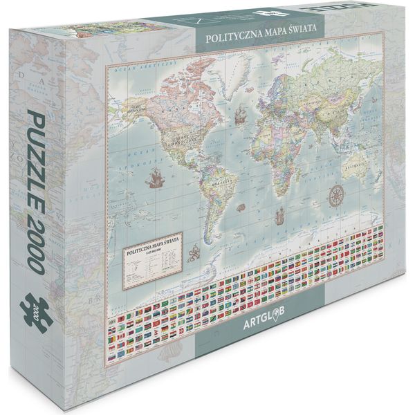 Puzzle Mondo Politico Mappa Stilizzata 2 000 Elementi-image