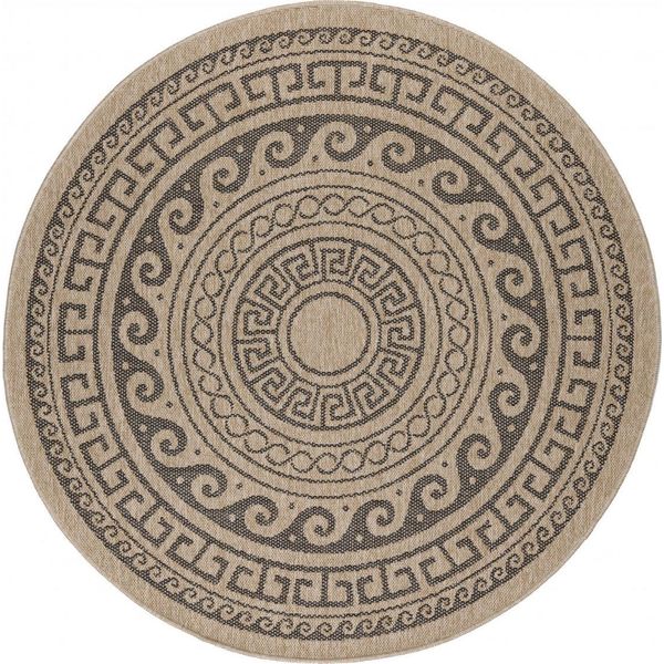 Tappeto Per Esterni Comilla Nero 160 Cm Rotondo-image