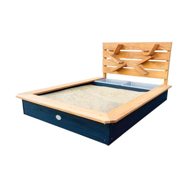 Axi Lina Sabbiera In Legno, Sabbiera Con Vassoio D'acqua E Parete Di Gioco | Sabbiera Con Parete Di Gioco Dotata Di Imbuti E Ripiani | Coperchio Incluso Telo Di Fondo Incluso - 114 X 91 X 58 Cm-image