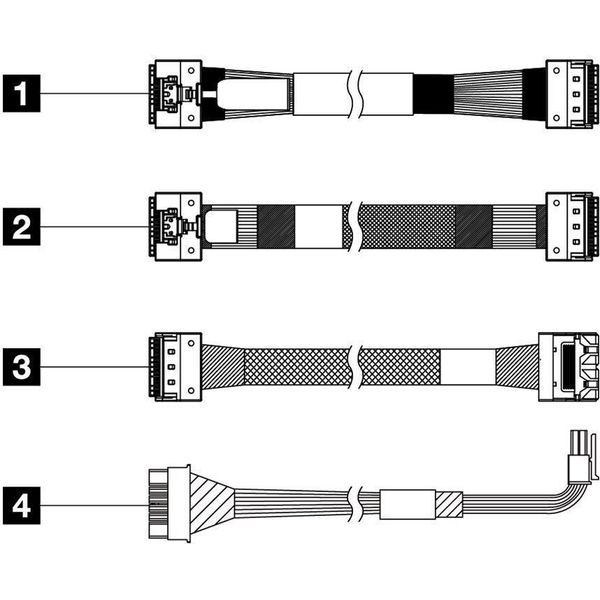 Lenovo Thinksystem Sr650 V3 2,5 Chass Is Front Bp3 Sas/Sata Cable Kit (4X97A82937)-image