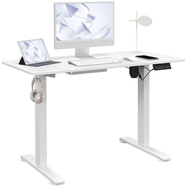 Vinsetto Scrivania Regolabile In Altezza Elettrica 120 X 60 Cm Scrivania Per Computer Con 3 Controlli Di Memoria, Scrivania Ergonomica Stand-Sit Con Anti-Collisione-image