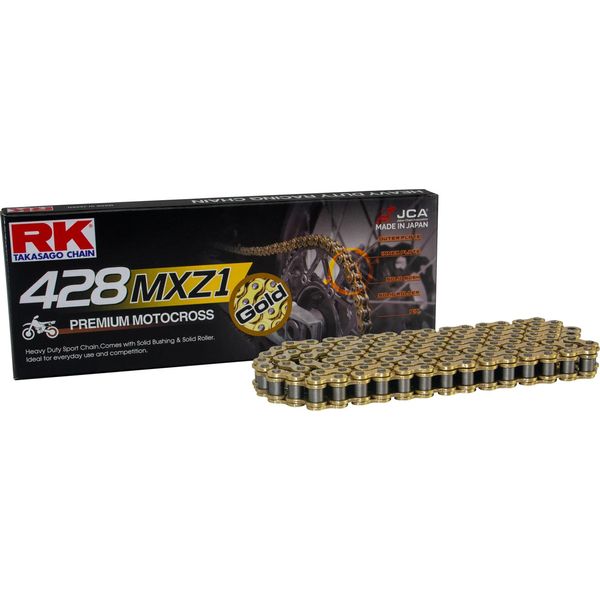 Catena Trasmissione Rk Standard 428MXZ1/130 Oro-Nero Giunto A Clip-image