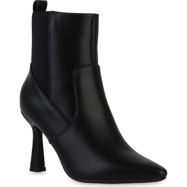 Van Hill Stivaletti Classici Leggermente Foderati Da Donna Scarpe A Punta 840750, Colore: Nero, Taglia: 36-image