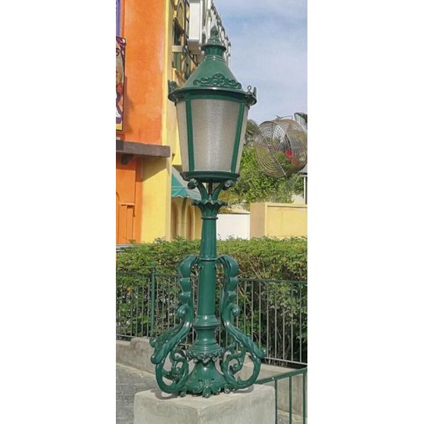 Casa Padrino Battiscopa Barocco Verde H. 157 Cm - Illuminazione Da Esterno In Stile Barocco-image