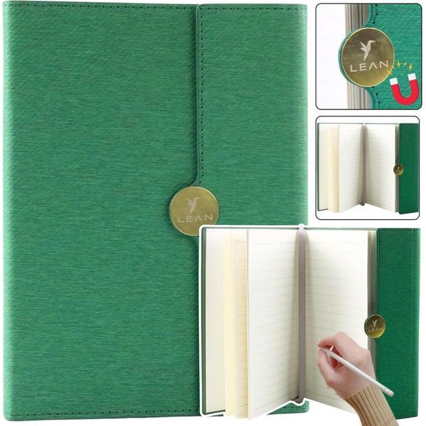 Taccuino Magnetico Per Ufficio A5 Foderato Con Copertina Verde-image