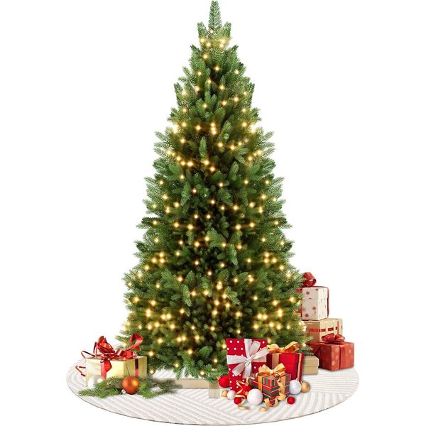 Yuenfong Albero Di Natale Artificiale Con Illuminazione A Led Albero Di Natale Di Decorazione Natalizia Con Supporto, Albero Di Natale Verde In Pvc+Pe, 150Cm-image
