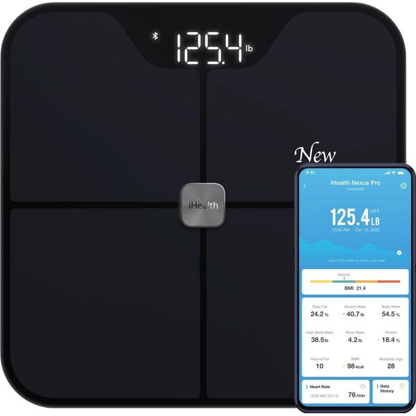 Bilancia Di Composizione Corporea Wireless Ihealth HS2SPRO Nexus Pro, Nera-image