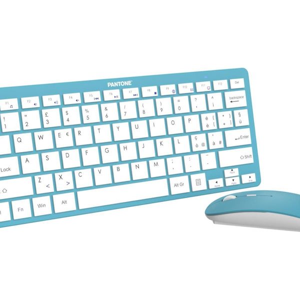 Pantone PT-KB09G1 Tastiera Mouse Incluso Casa Rf Wireless Qwerty Italiano Blu-image