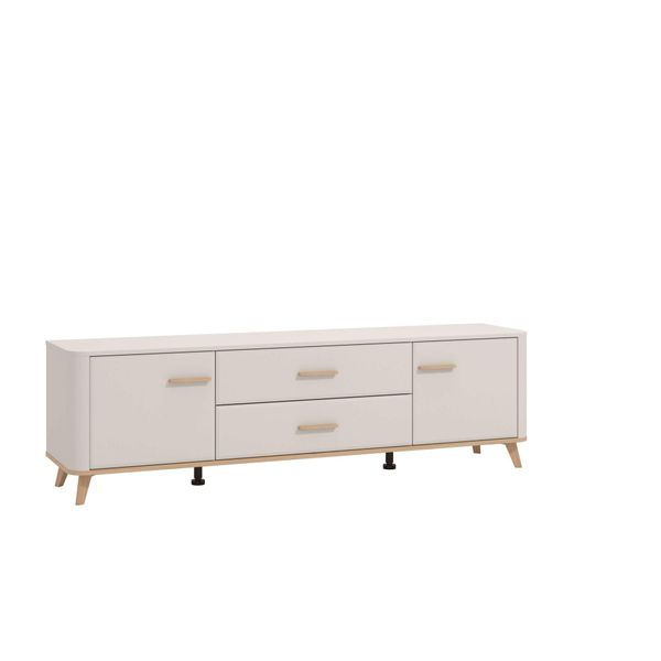 Lowboard Home Affaire "Darwen Tv-Board, Tv-Kommode, Tv-Schrank, Tv-Unterschrank, Tv-MöBel", Kaschmir, B:179,5Cm H:52Cm T:40Cm, Holzwerkstoff, Mdf, Sideboards, Lowboard, Abgerundete Kanten, Matte Kaschmir-OberfläChen, Mit 2 Schubladen-image