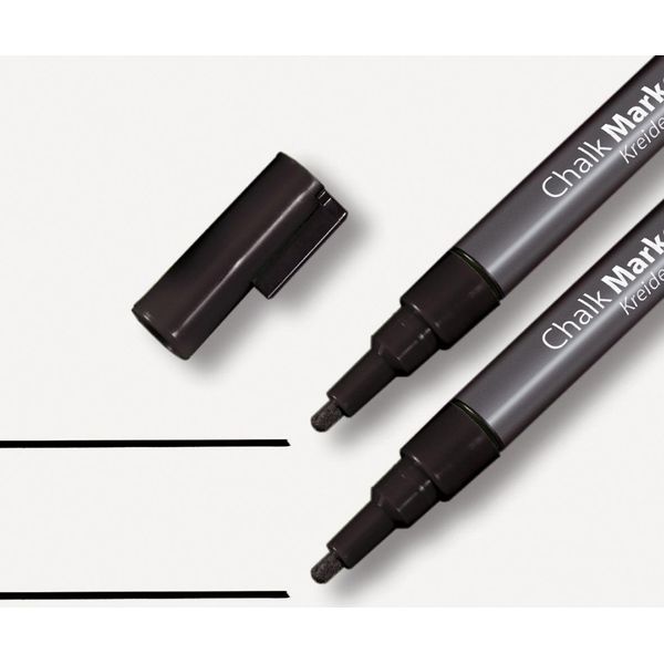 Sigel® GL177 Pennarello A Gesso 20 - Punta Tonda 1-2 Mm, Nero, 2 Pezzi-image