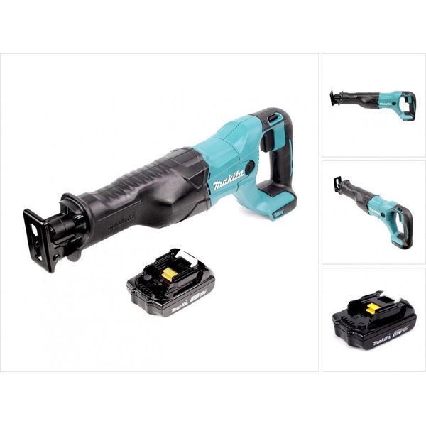 Makita Djr 186 ZY1 Seghetto Diritto A Batteria 18V + 1X Batteria 1,5 Ah - Senza Caricabatterie-image