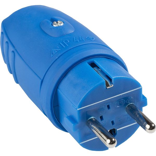 Spina In Gomma As-Schwabe Contatto Di Terra Senza Cavo Max. 2,5Mm² 230V Blu IP44-image