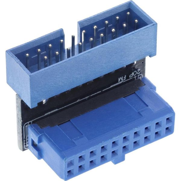 Inline® 33448O Inline® Usb 3.0 Adapter Intern, Pfostenanschluss Stecker Auf Buchse, Nach Oben Gewinkelt-image
